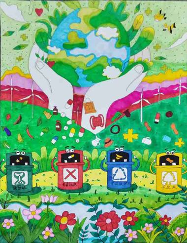 8张“垃圾分类”主题绘画比赛二等奖作品欣赏