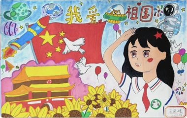 10.1国庆节优秀儿童画画作品（7张）