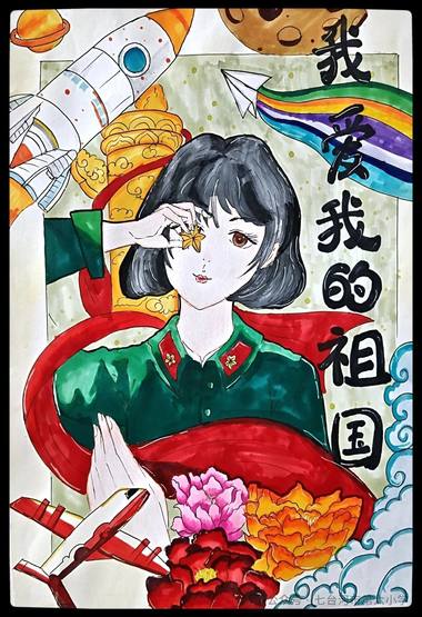 英雄事迹永流传，我们永远铭记||抗战胜利获奖绘画作品（6张）