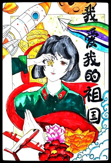 7张“抗战胜利”主题绘画二等奖作品欣赏